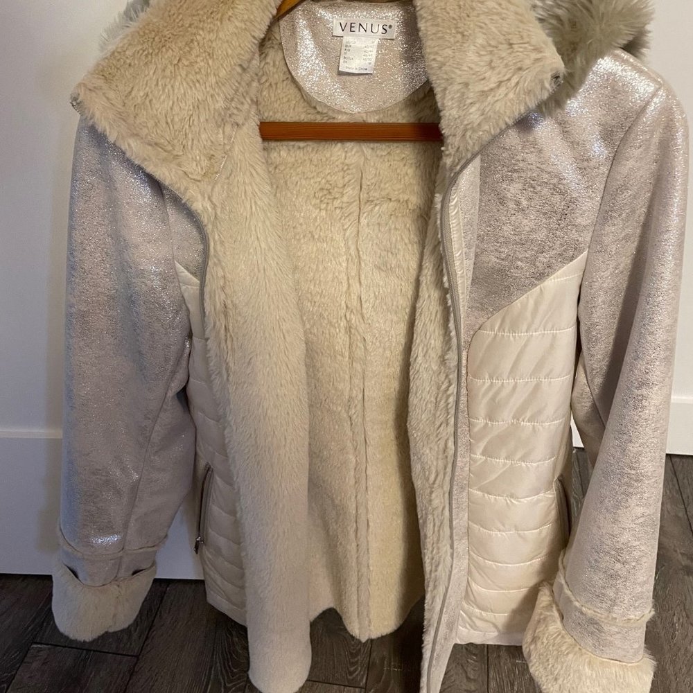 Venus Faux Sherling Jacket Metallic